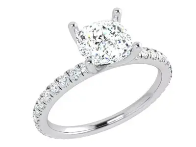 Cushion Diamond Ring 3828 Free 3D print model