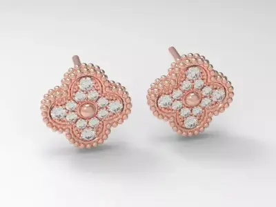 Diamond clover earring nice design 3D print model