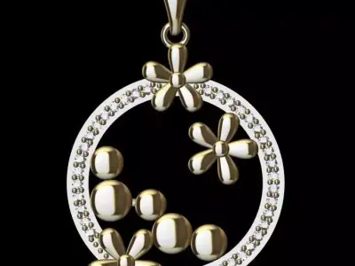 Single flower pendant or necklace 3D print model