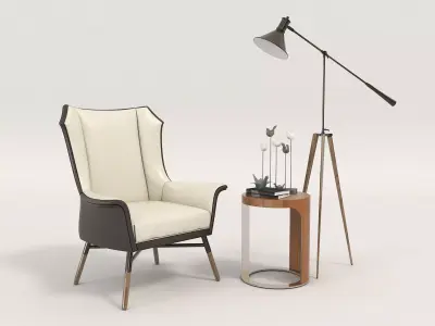 Modern Coffee Table and Armchair Set 12 3D model