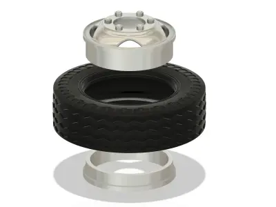 3D printable truck wheel set 3D print model
