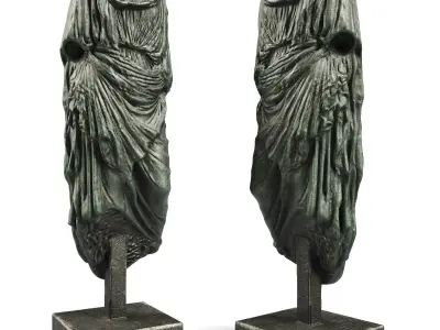Athena sculpture standing 3D model