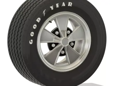 Mag SS Classic car wheel with tire 3D print model