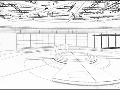 Virtual TV Studio News Set 31 3D model