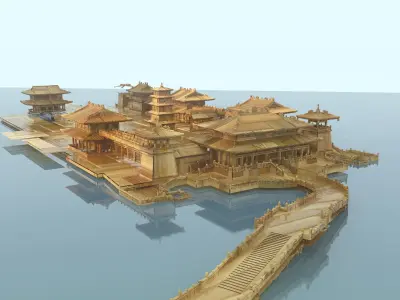 Chinese ancient house 3D model 33