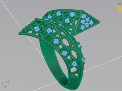 Two Head Women Ring 3DM Womens Ring 3d models 3D print model 3D print model 20