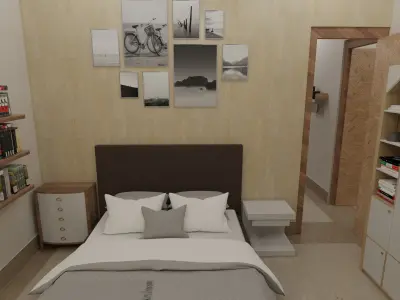 4 BHK Apartment Interior with Assets Low-poly 3D model