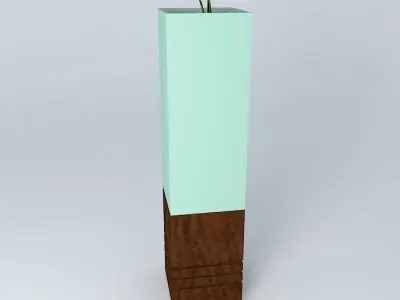 Ornamental flowerpots Wood and Glass bamboo and pebbles Free 3D model