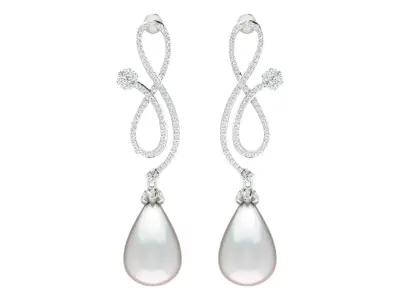 Women Drop Earrings 3dm STL OBJ FBX Renders Details 3D print model buy