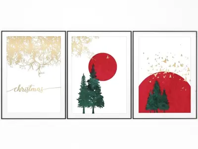 Art Frames 133- Christmas wall art 3 3D model
