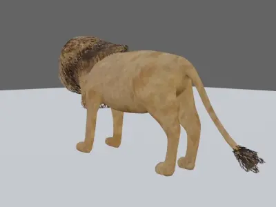 Lion - Leao Low-poly 3D model