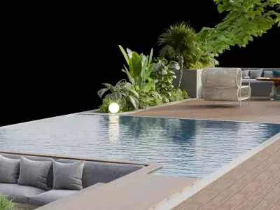 Pool Area Environment 3D model02 3D model