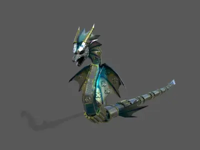 Dragon warrior Snake Low-poly 3D model