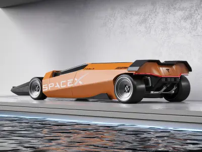 Tesla MX Concept Car Low-poly 3D model