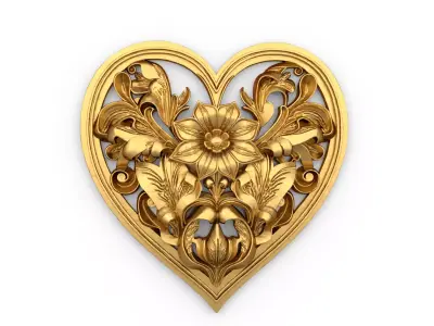 Heart decorative ornament onlay cnc 3d printing stl 04  3D print model