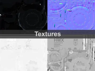 Unreal Engine Ready - SciFi Grenade Low-poly 3D model