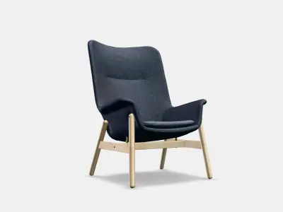 VEDBO High back armchair Low-poly 3D model