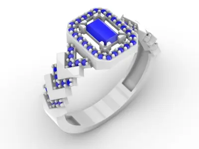 Jewelry Diamond Ring Model RG60 Free 3D print model