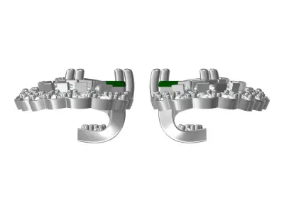 Emerald Stone Art Deco Earring 3D print model