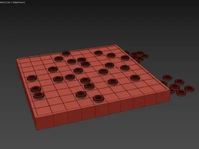 Checkers Game Free 3D model