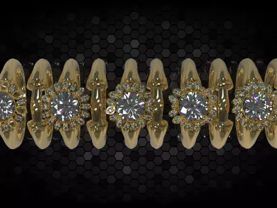 twins ring 4 models stl 3D print model