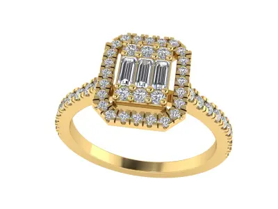 baguette ring 3D print model