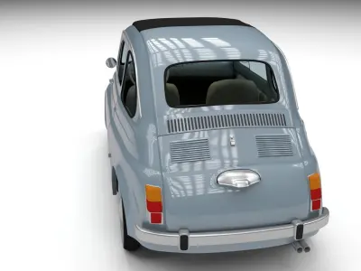 Fiat 500 Nuova 1957 with interior HDRI 3D model