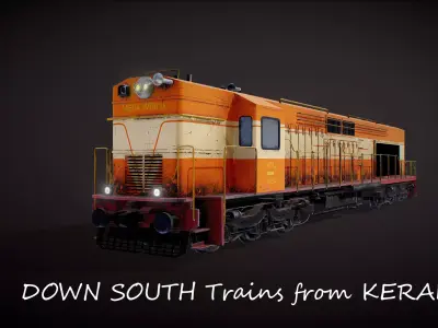TRAIN ENGINE Low-poly 3D model