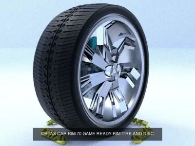 ORTAS CAR RIM 69-70 GAME READY RIM AND TIRE 3D Model Pack