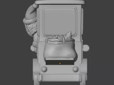 Santa in the car Christmas ornament  3D print model