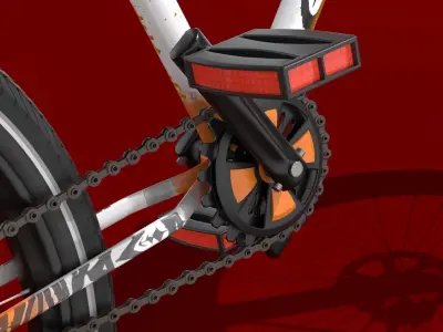 Single Speed Mountain Bike MTB Cycle 3D Model 3D model