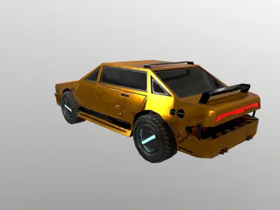  Cyberpunk City - Car 3  Low-poly 3D model