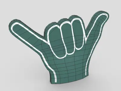 Foam Finger 4 Low-poly 3D model