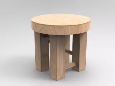 Jujo Stool Low-poly 3D model