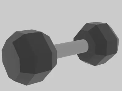 set of low poly models for the gym Low-poly 3D model