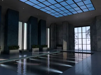Luxury Resort Indoor Pool 3D model
