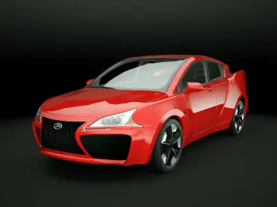 Generic 5-door electric car v9 Low-poly 3D model