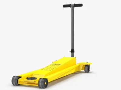 Floor Car Jack Yellow Low-poly 3D model