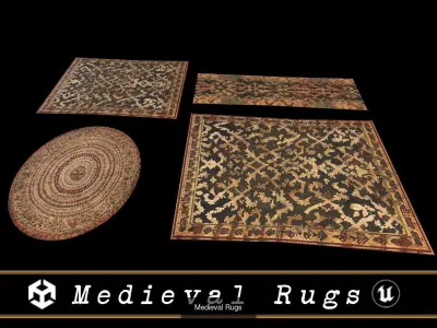 Medieval Rugs Kit 3D Model Collection