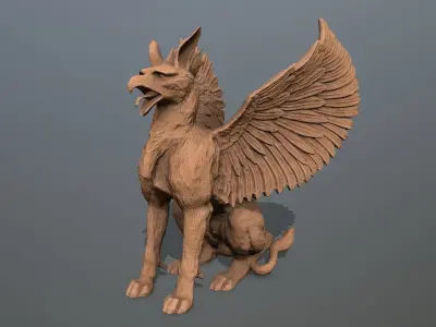 Statue Creature Low-poly 3D model