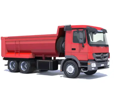 Mercedes Actros Dumper Low-poly 3D model