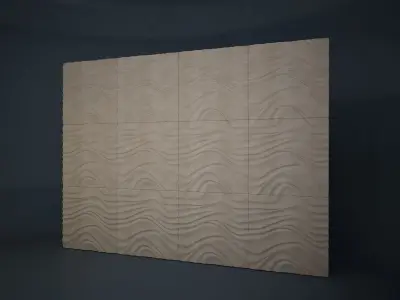 02 GESSO PATTERN 3D WALL Low-poly 3D model