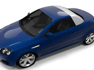 OPEL TIGRA CABRIO CLOSED LOWPOLY Low-poly 3D model