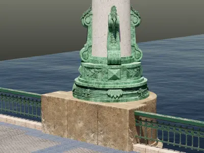 Detail of  the Kursaal bridge in Donostia 3D model