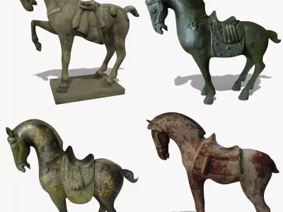 Horse Statuettes Collection volume 4 3D model