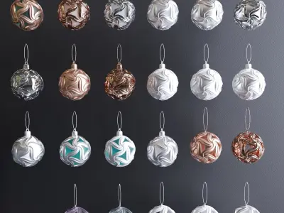 Unique design Christmass ball set of 22 collection 3D print model