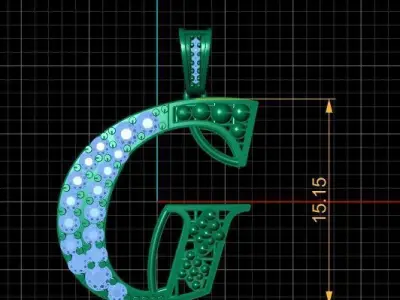 PRECIOUS ALPHABET G PENDANT 3D PRINTABLE MODEL 3D print model