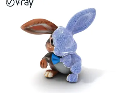Animated Bunny with Bow Tie Model Pack Low-poly 3D model