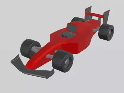 Formula racing car Low-poly 3D model
