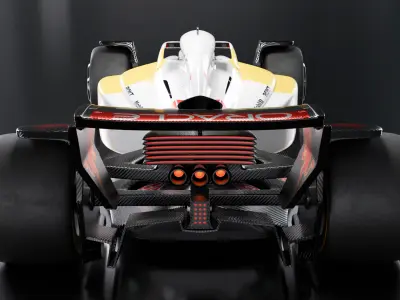 Formula 1 Car  - White Concept 3D model